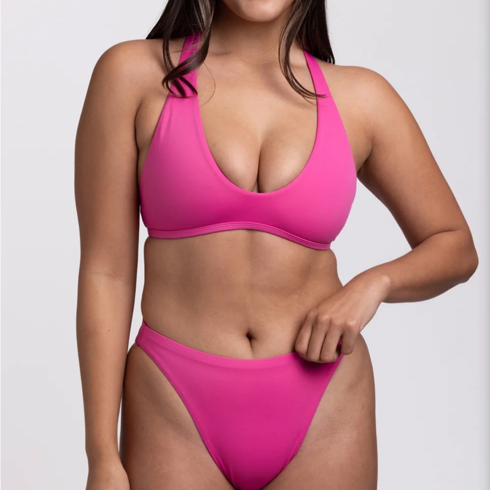 Jolyn Clothing Pink Sporty Bikini Swim